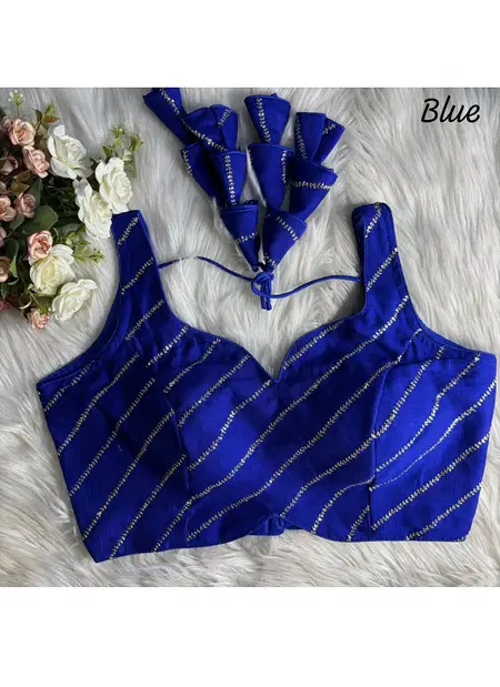 Tew  Vichitra Silk With Jari Embroidery & Sequence Work Partywear Blouse Wholesalers In Delhi